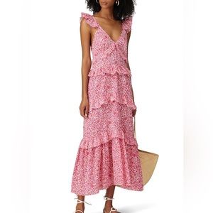 MISA Los Angeles Morrison Maxi Dress - XS, Pink Print